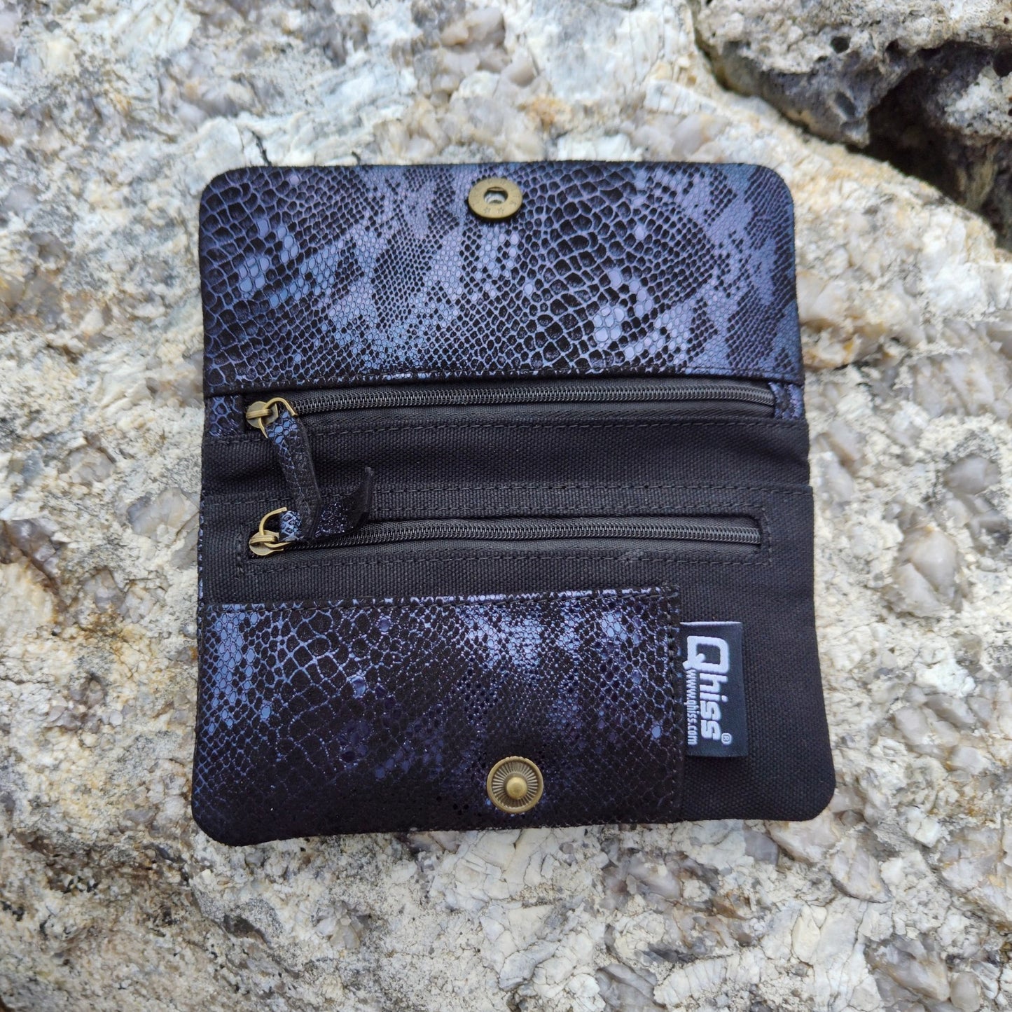 Portatabacco in Pelle blu nero