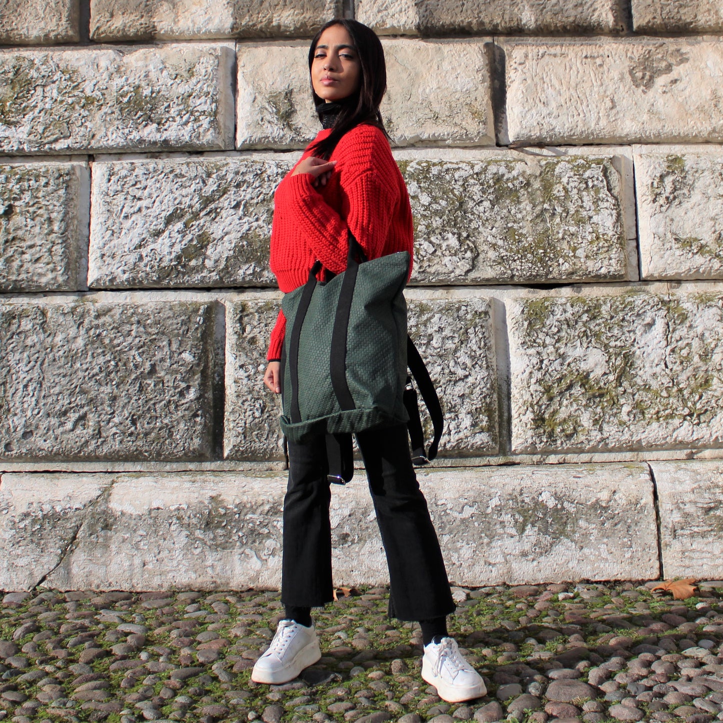 BackPack/Bag mod. "Venus" in vegan leather Labirinth Green
