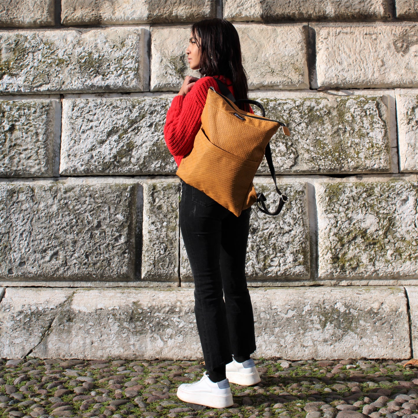 Zaino mod. MARTE in similpelle Labyrinth Senape