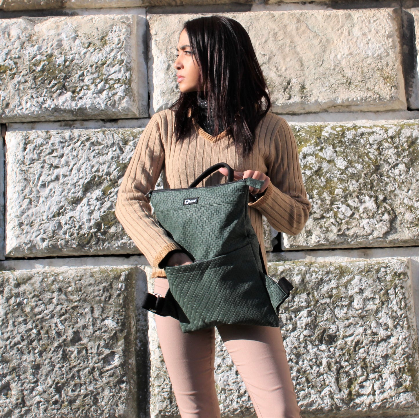 Zaino mod. MARTE in Similpelle Labyrinth Verde