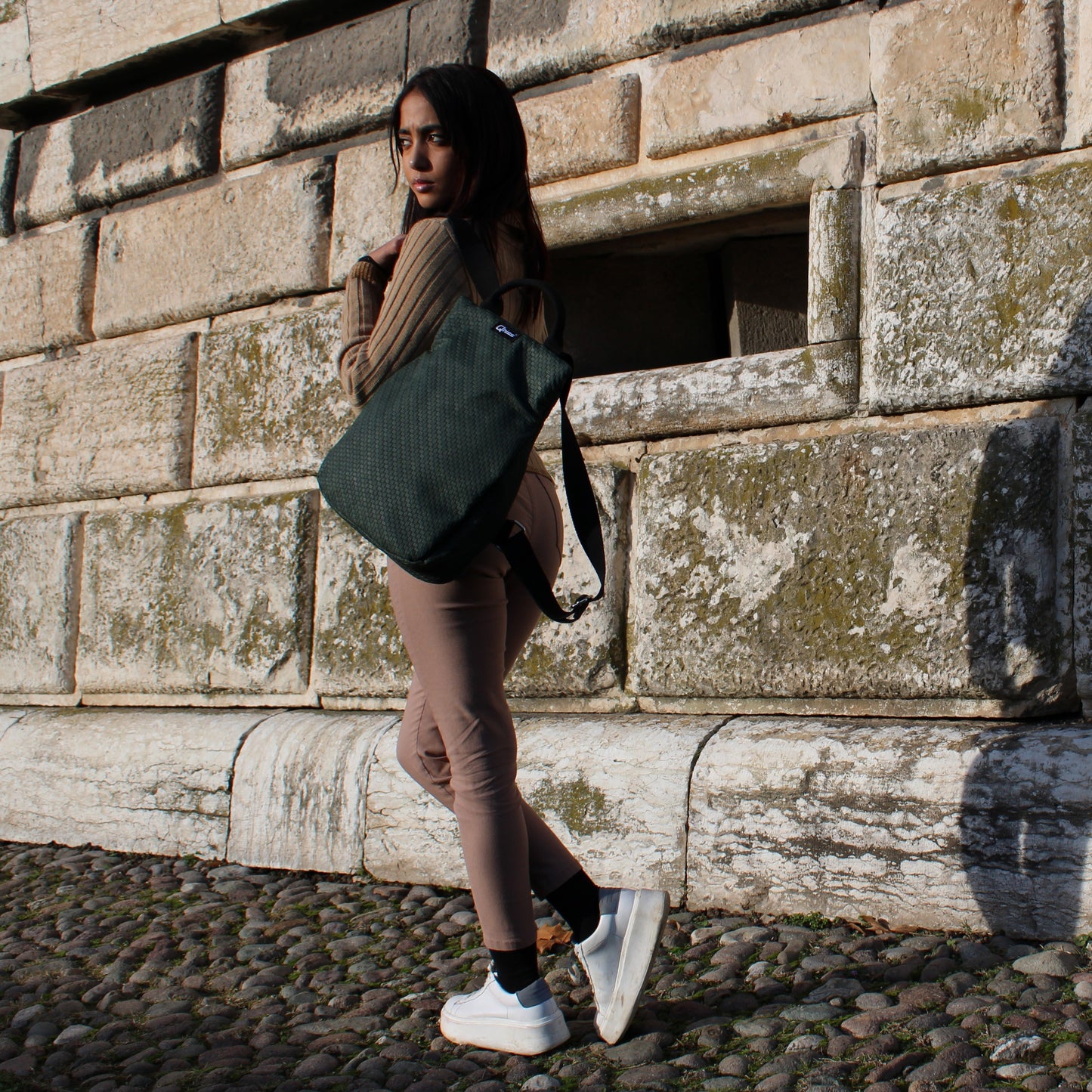 Zaino " Luna " in similpelle Labyrinth verde