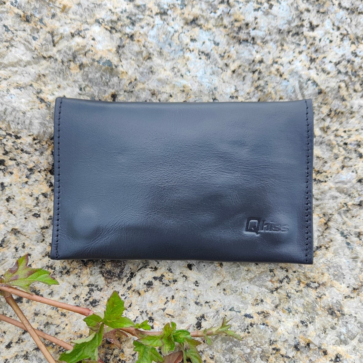 Tobacco Pouch in Leather mod. Amsterdam Black/Green