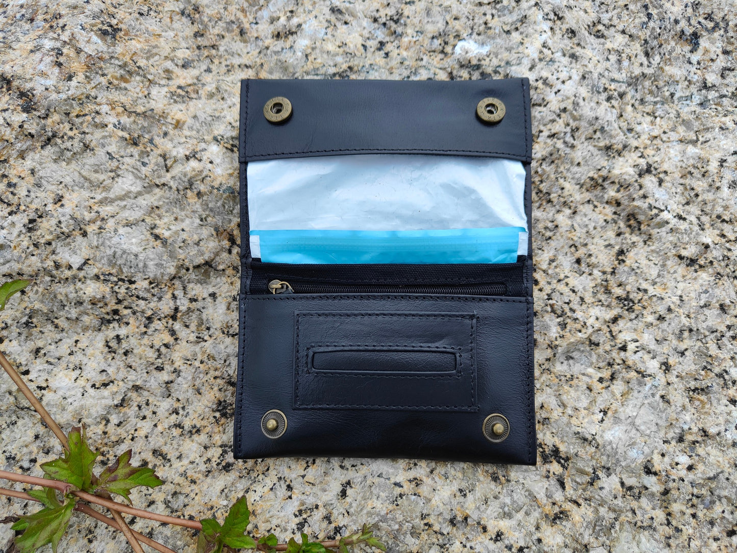 Tobacco Pouch in Leather mod. Amsterdam Black/Black