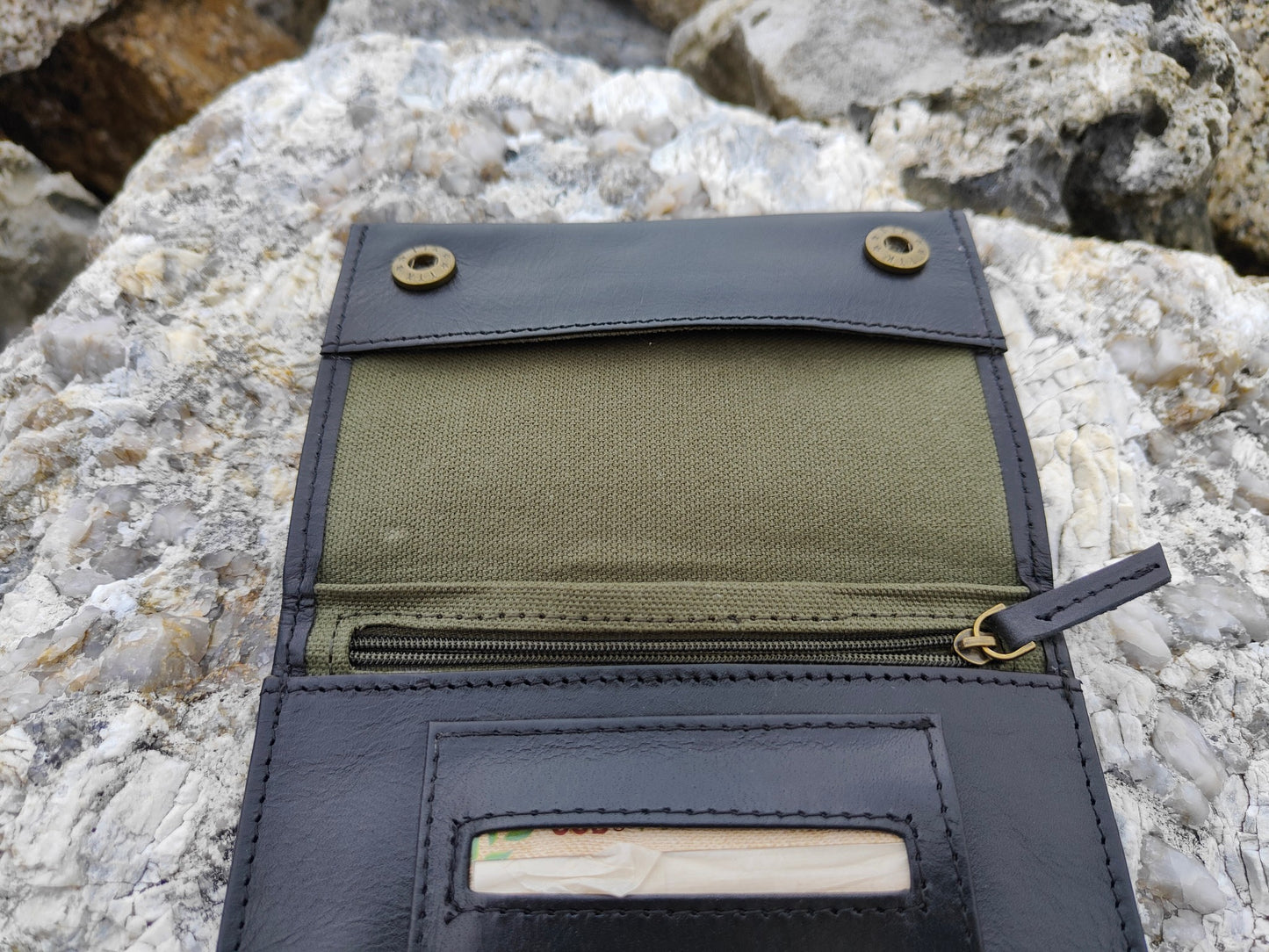 Tobacco Pouch in Leather mod. Amsterdam Black/Black