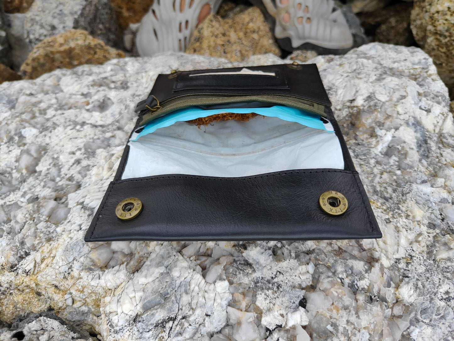 Tobacco Pouch in Leather mod. Amsterdam Black/Black