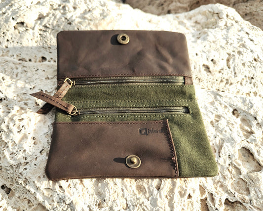 Tobacco Pouch in Leather mod. Berlin Brown/Green