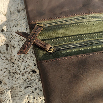 Tobacco Pouch in Leather mod. Berlin Brown/Green