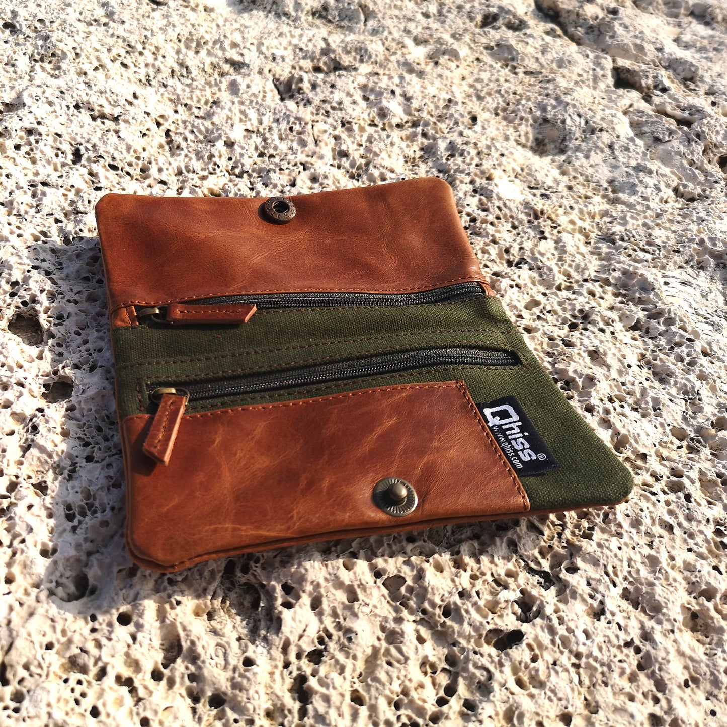Tobacco Pouch in Leather mod. Berlin brown/beige