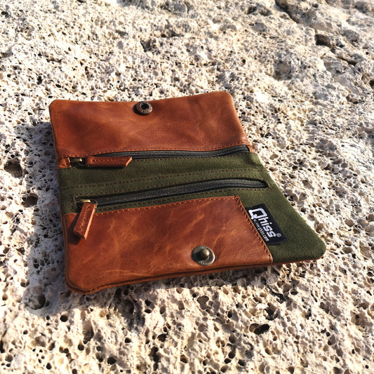 Tobacco Pouch in Leather mod. Berlin brown/beige