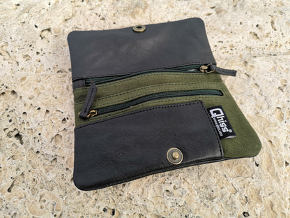 Tobacco Pouch in Leather mod. Berlin black green