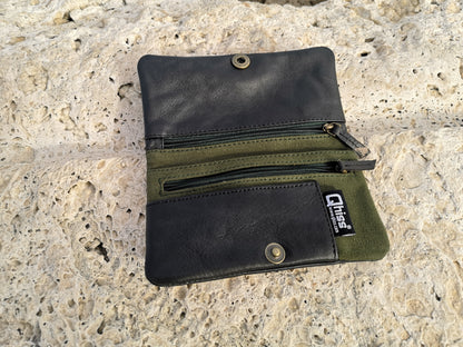 Tobacco Pouch in Leather mod. Berlin black green