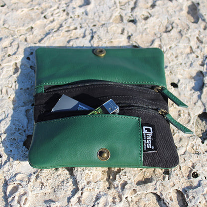 Tobacco Pouch in Leather mod. Berlin Green/Black