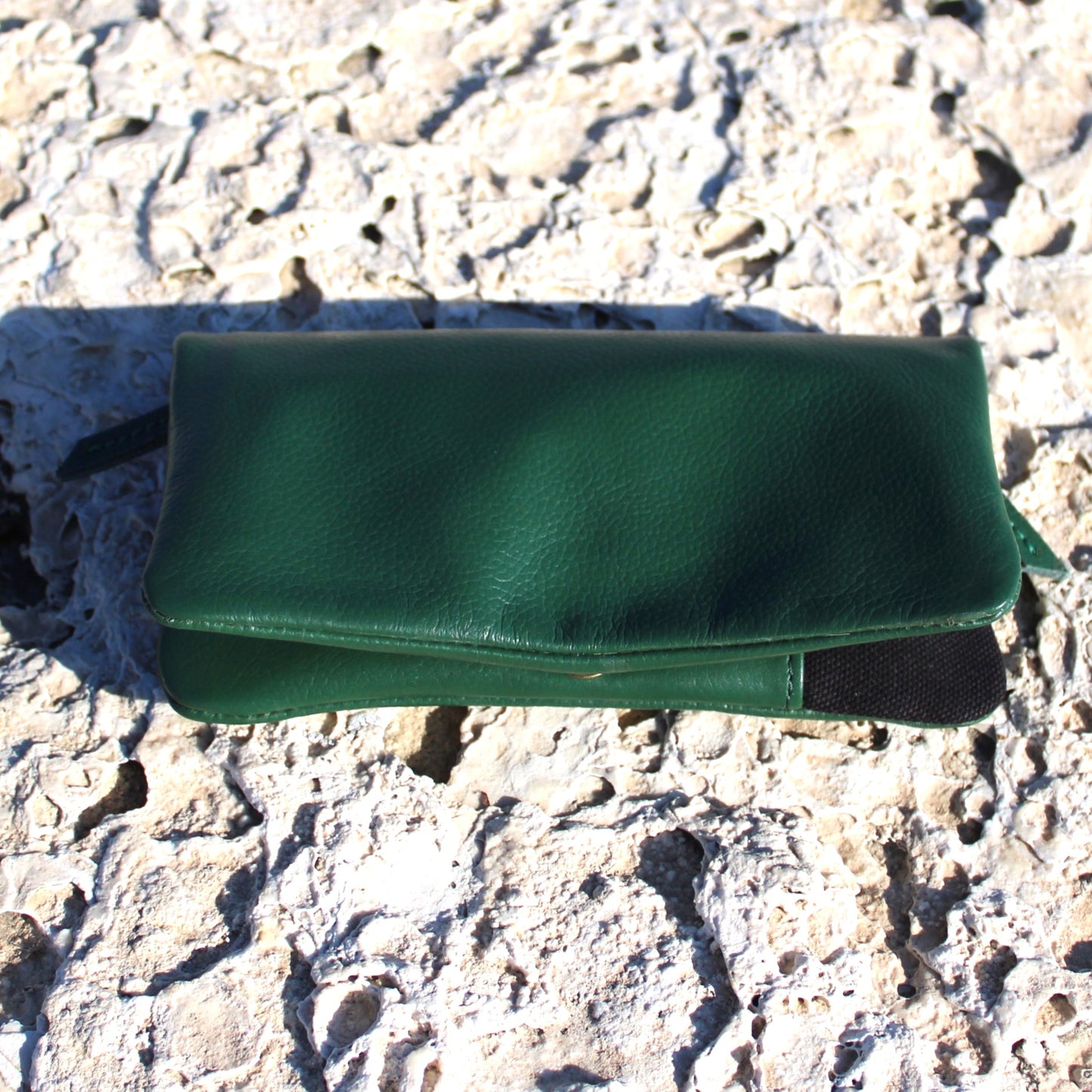 Tobacco Pouch in Leather mod. Berlin Green/Black