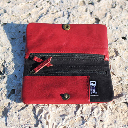 Portatabacco in Pelle Berlin Rosso/Nero