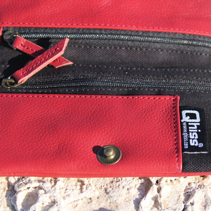 Portatabacco in Pelle Berlin Rosso/Nero