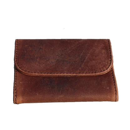 Small Mini Leather Tobacco pouch  mod. Madrid Brown/Green 