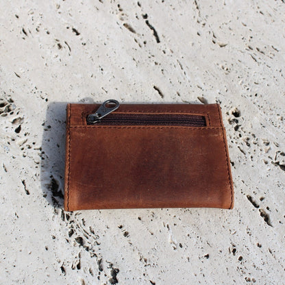 Small Mini Leather Tobacco pouch  mod. Madrid Brown/Green 