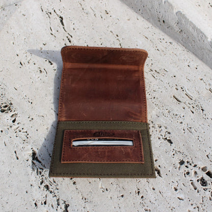 Small Mini Leather Tobacco pouch  mod. Madrid Brown/Green 