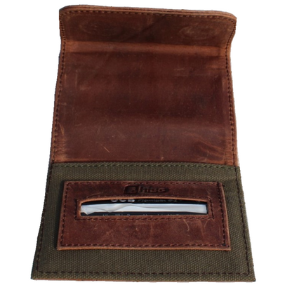 Small Mini Leather Tobacco pouch  mod. Madrid Brown/Green 