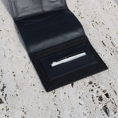 Small Mini Leather Tobacco pouch mod. Madrid black  