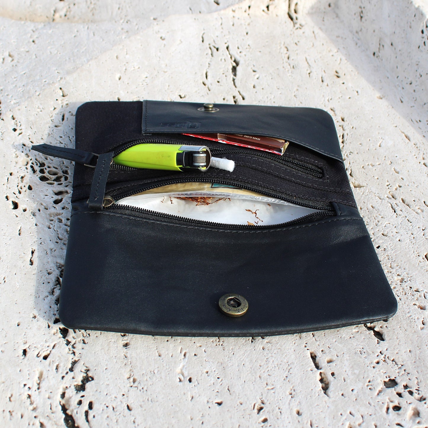 Tobacco Pouch in Leather mod. Berlin Black
