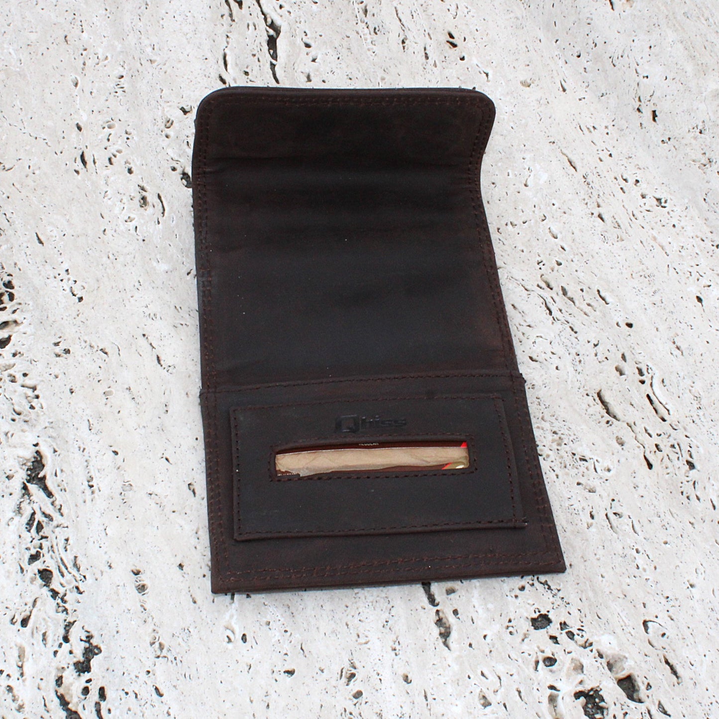 Small Mini dark brown Leather Tobacco pouch