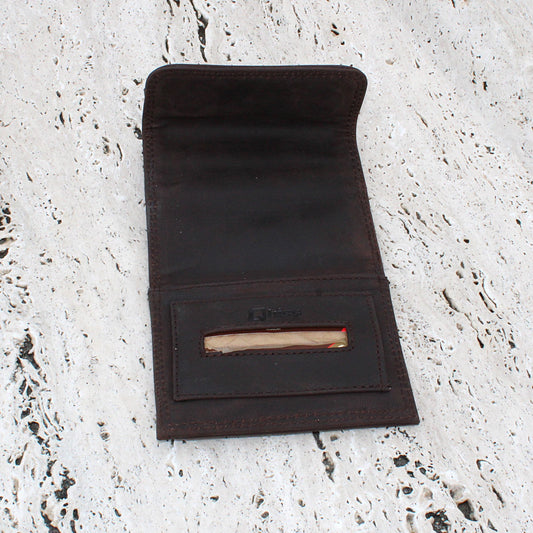 Small Mini dark brown Leather Tobacco pouch