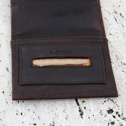 Mini portatabacco marrone mod. Madrid sola pelle