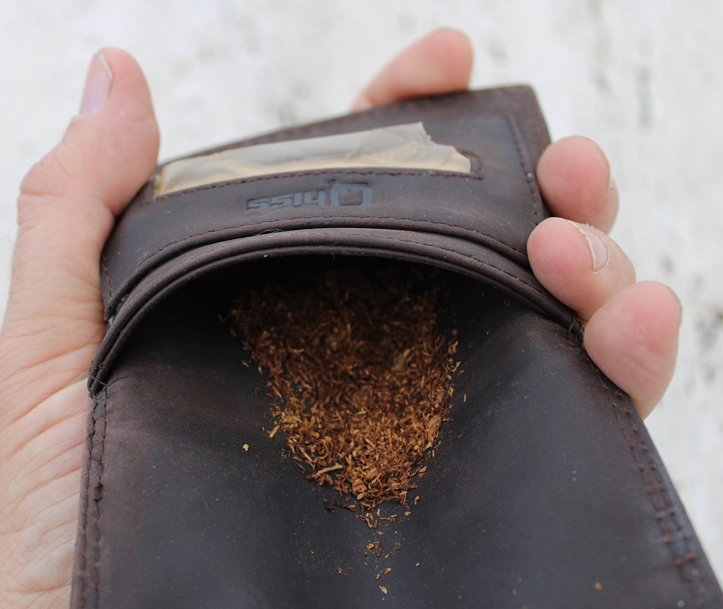 Small Mini dark brown Leather Tobacco pouch