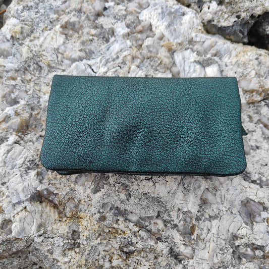 Tobacco Pouch Berlin il Leather Green and cotton black