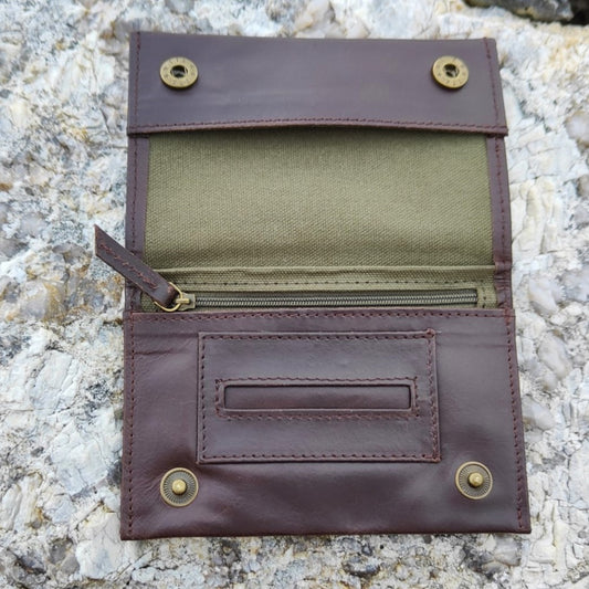 Tobacco Pouch in Leather mod. Amsterdam Brown/Green