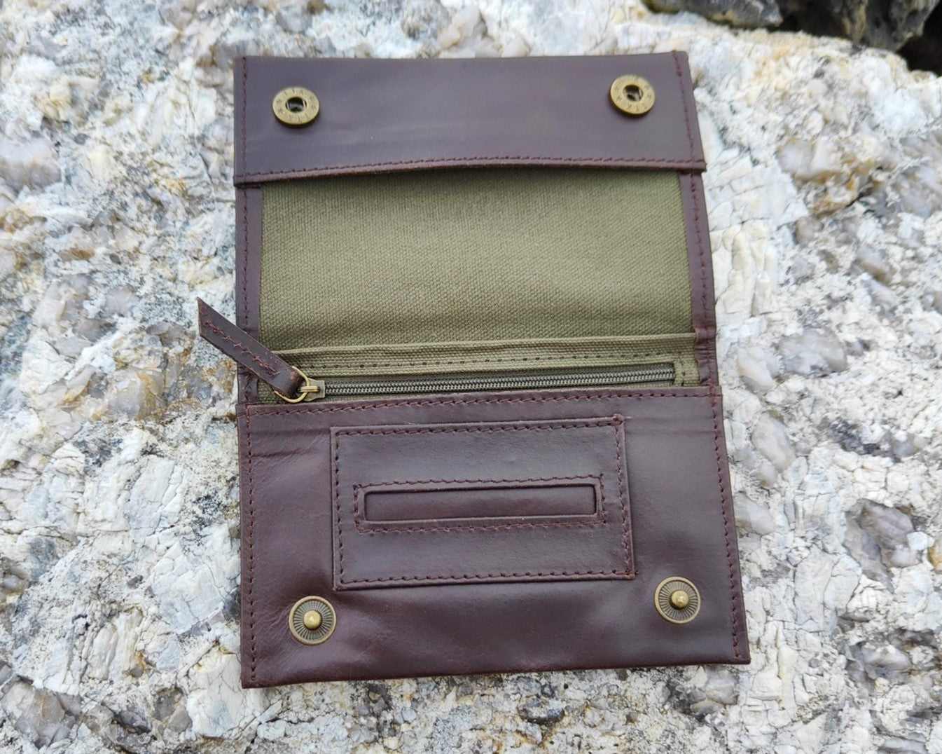 Tobacco Pouch in Leather mod. Amsterdam Brown/Green