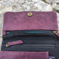 Tobacco Pouch Berlin in Leather purple and black cotton