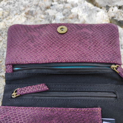 Portatabacco in Pelle Berlin viola e nero