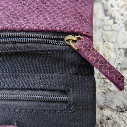 Portatabacco in Pelle Berlin viola e nero