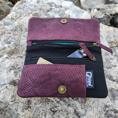 Portatabacco in Pelle Berlin viola e nero