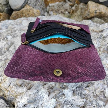 Portatabacco in Pelle Berlin viola e nero