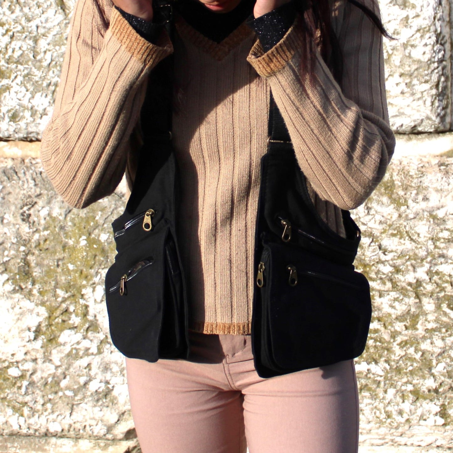 Gilet in cotone Nero