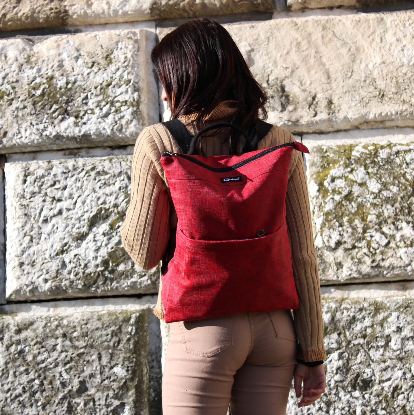 Backpack mod. Mars in faux leather Freedom Red