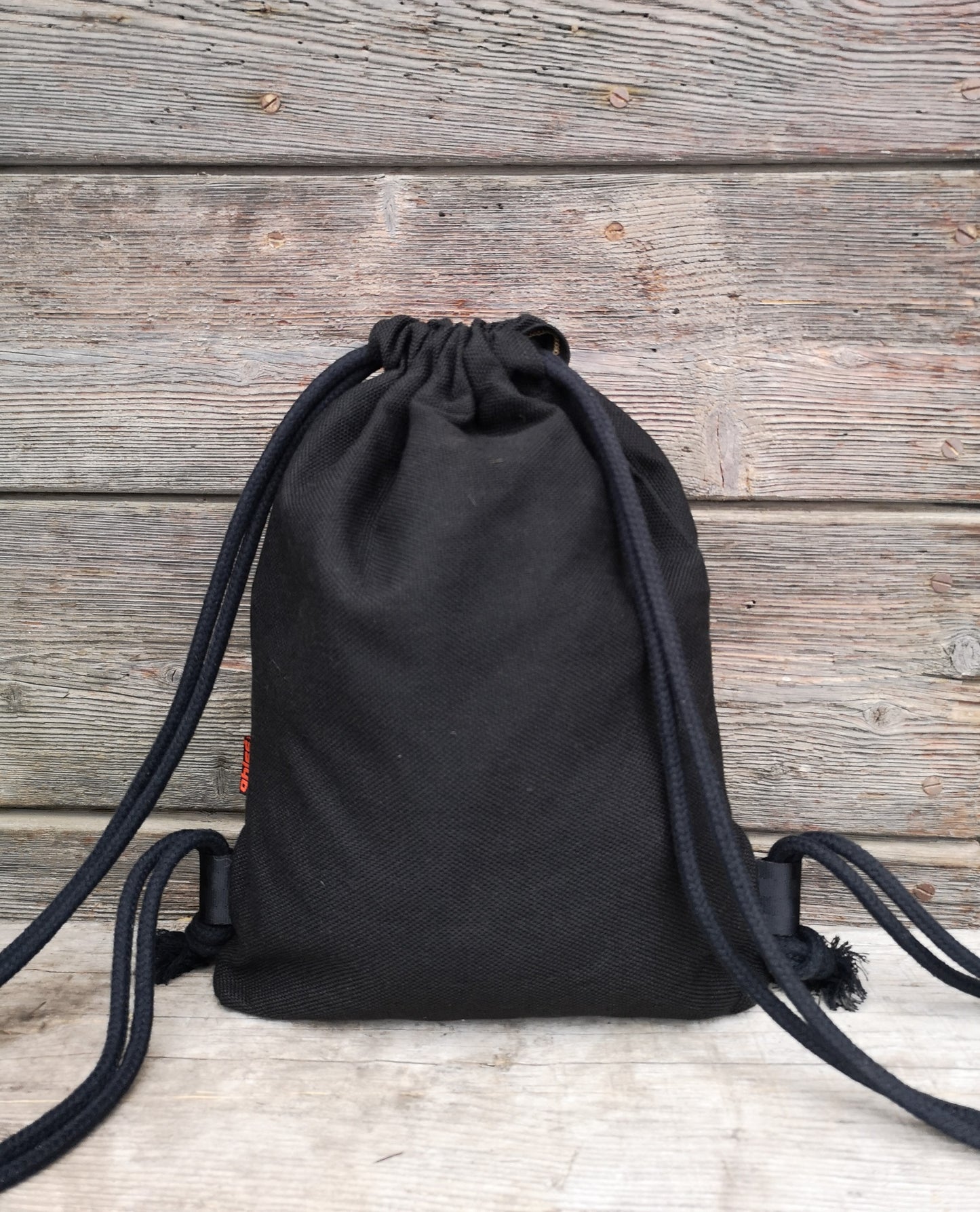Drawstring Bag in mix cotton Pinecone Black