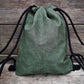 Drawstring Bag in Vegan Leather Freedom Green