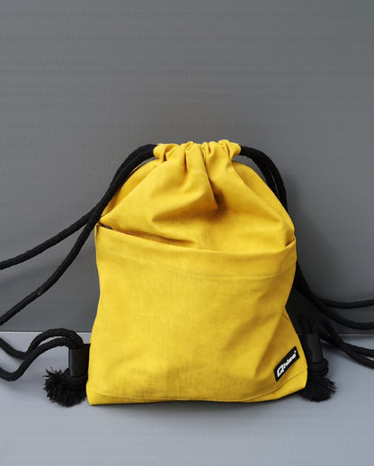 Drawstring Bag in Vegan Leather Freedom Yellow
