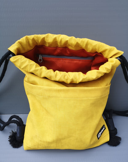 Drawstring Bag in Vegan Leather Freedom Yellow
