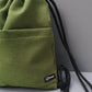 Drawstring bag in mix cotton Pinecone Green