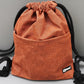 Drawstring Bag in Vegan Leather Orange