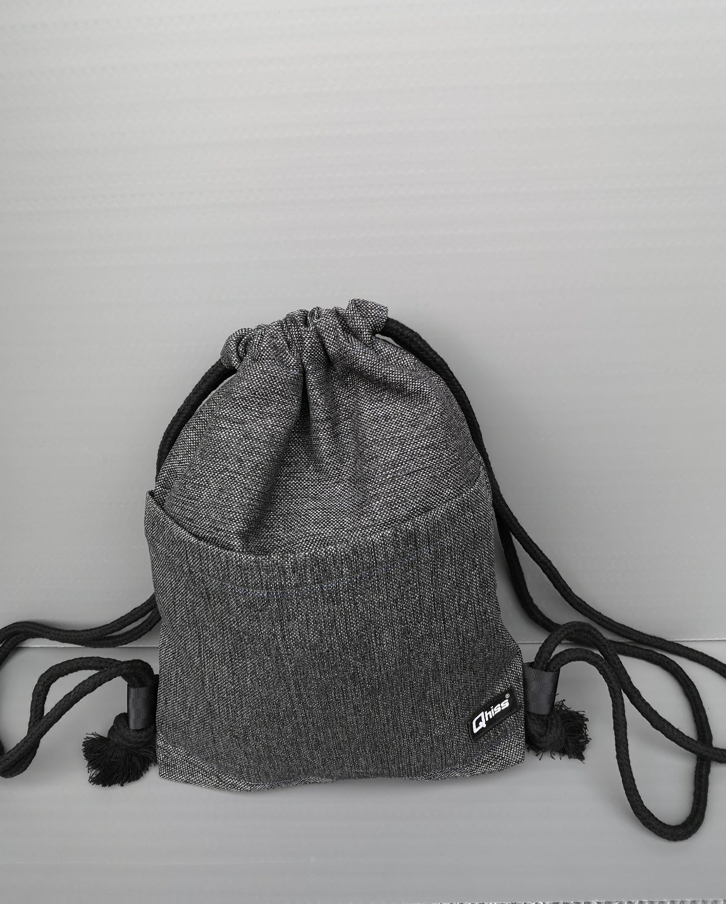 Drawstring bag in mix cotton Pinecone Grey 