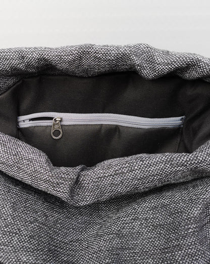 Drawstring bag in mix cotton Pinecone Grey 