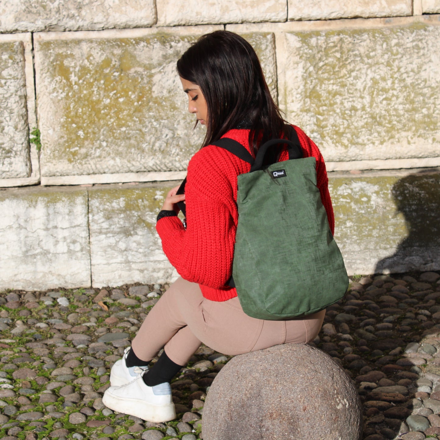 Backpack mod. Moon in vegan Leather Freedom Green