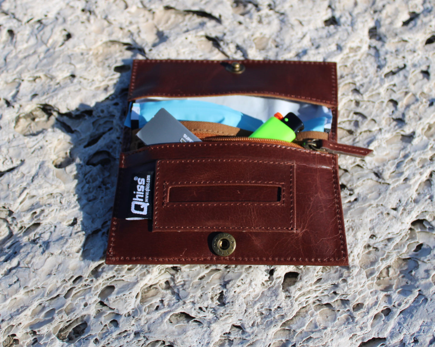 Tobacco Pouch in Leather mod. Amsterdam light Brown/Beige