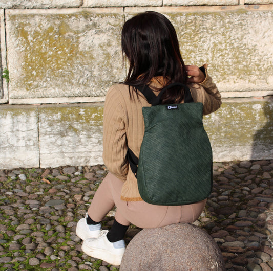 Backpack mod. MOON in Vegan Leather Labyrinth Green